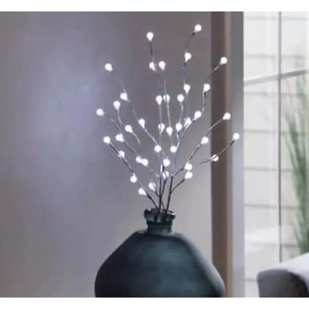 Evergreen 32” LED Bubble Lights Décor Natural Branches, Silver, 2 Pack 4…